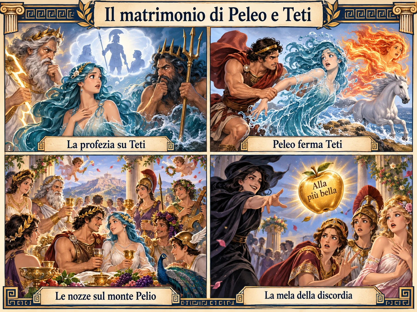 Il matrimonio di Peleo e Teti: illustrazione della lezione