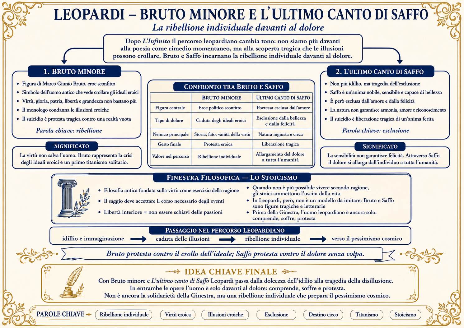 Mappa concettuale: Bruto minore e L'ultimo canto di Saffo