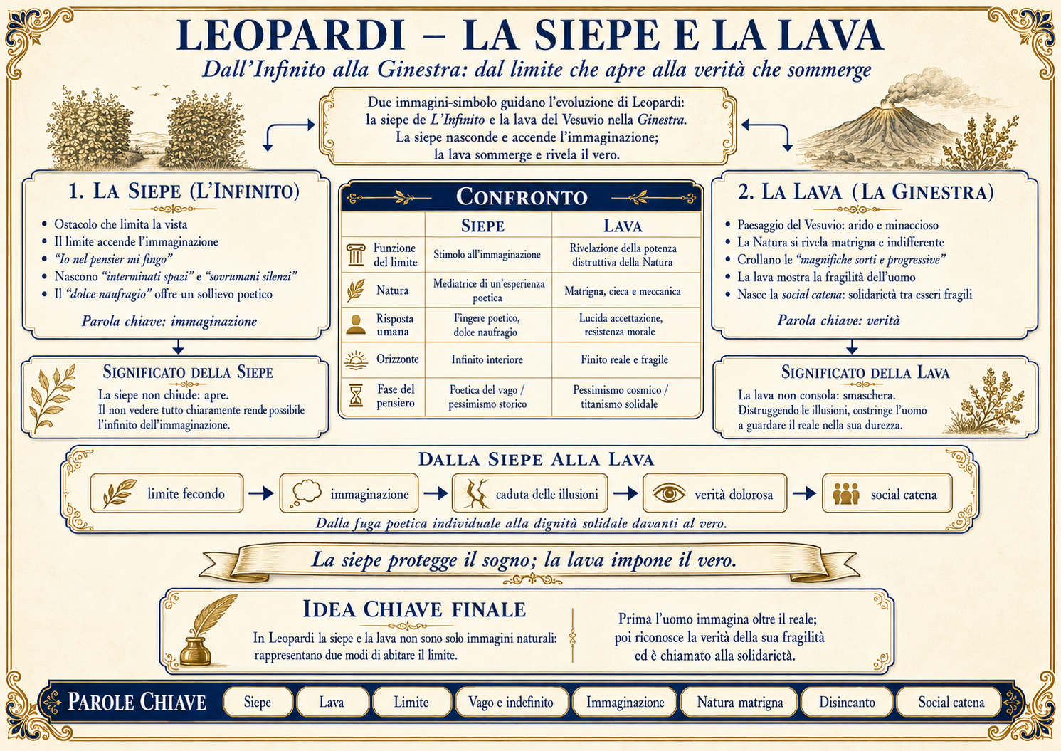 Mappa concettuale: La siepe e la lava