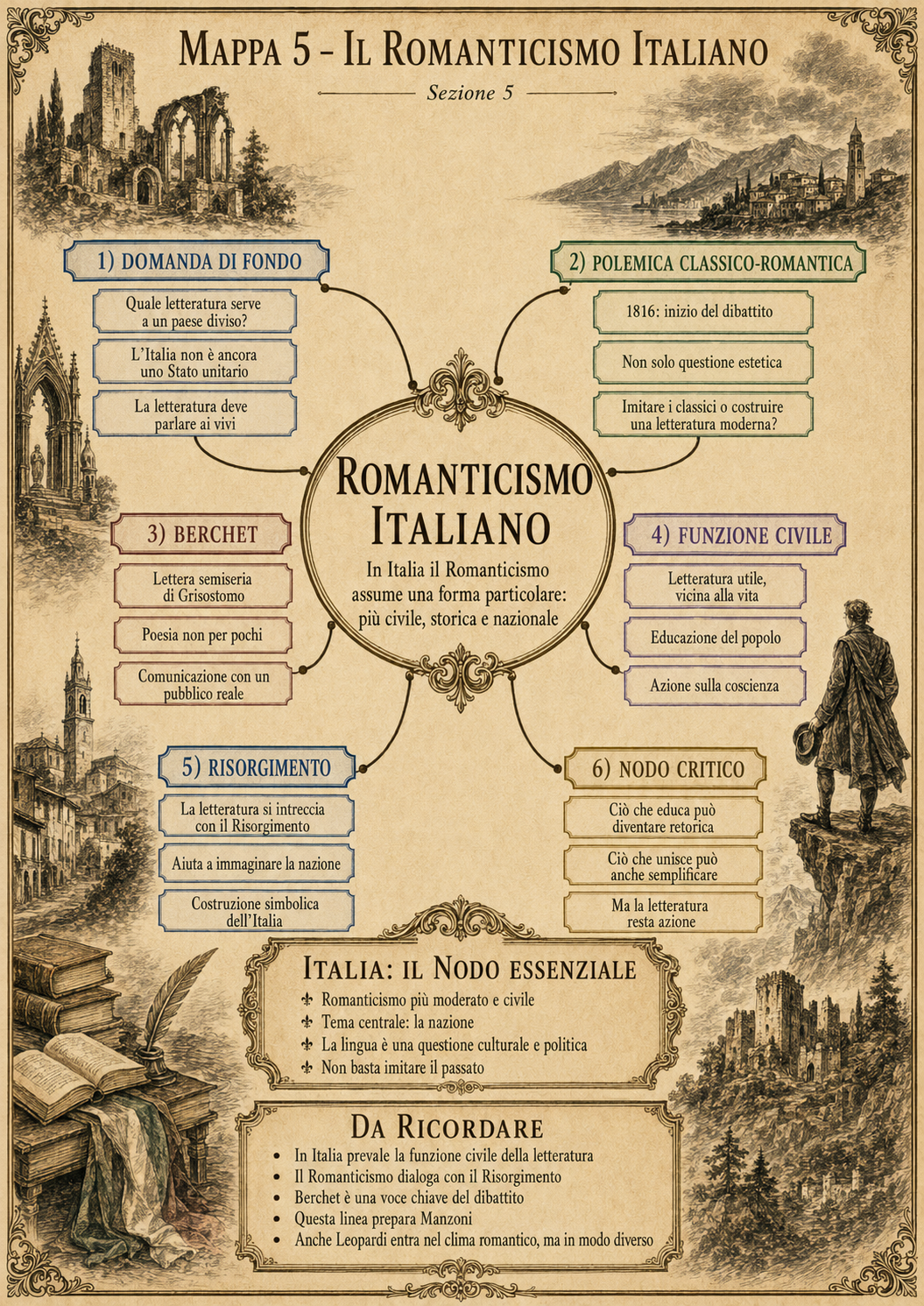 Anteprima della tavola illustrata sul Romanticismo italiano